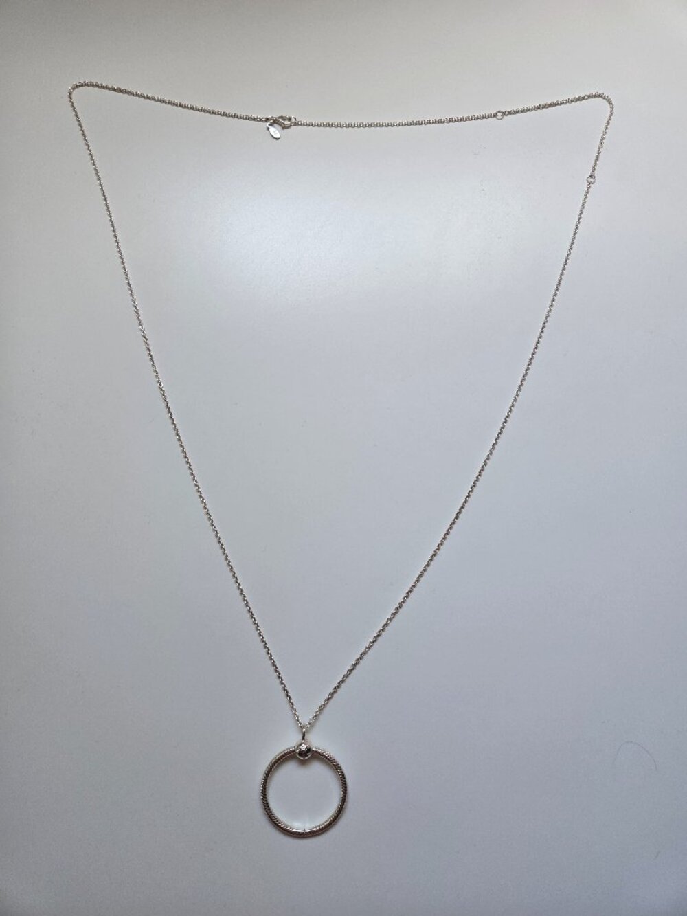 Pandora silver charm pendant necklace